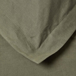 Homescapes Khaki Green Linen Oxford Pillowcase, King - thumbnail 6