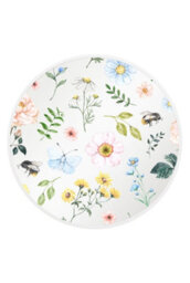 Mirroroutlet The Typis White Metal Edged Circular Wall Mirror With Colour Flower Decals 80Cm Diameter - thumbnail 2