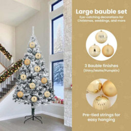 Vidaxl Christmas Bauble Set Xxl 3 Pcs Gold Plastic - thumbnail 7