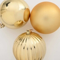 Vidaxl Christmas Bauble Set Xxl 3 Pcs Gold Plastic - thumbnail 4