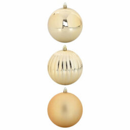 Vidaxl Christmas Bauble Set Xxl 3 Pcs Gold Plastic - thumbnail 2