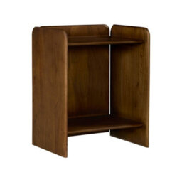 Sweeek - Set Of 2 Exotic Acacia Wood Bedside Tables With 2 Levels Walnut Coloured 40X30X50 Cm - Tara - thumbnail 4