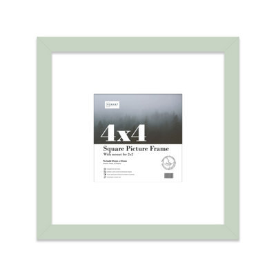 "4X4"" Mint Green Picture Frame - 4X4"" Square Frame With 2X2"" Mount For 4X4""/2X2"" Pictures Art Deco Style Gallery Wall, 1 Pack" - image 1