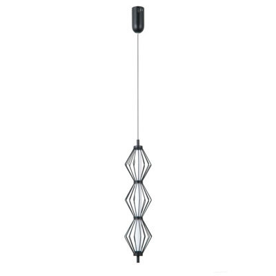 Luminosa Lighting Luminosa Sevil Wire Frame Pendant Ceiling Light Matt Black, Chrome 3000K Warm White 3Xled - image 1