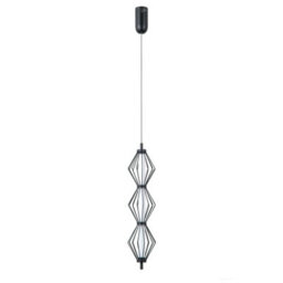 Luminosa Lighting Luminosa Sevil Wire Frame Pendant Ceiling Light Matt Black, Chrome 3000K Warm White 3Xled - thumbnail 1