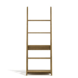 LPD Tiva Oak Ladder Bookcase - Stylish Leaning Design With 5-Tier Shelving For Modern Storage W 64 X L 38.6 X H 175.4 Cm - thumbnail 2