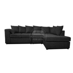 Furnishings For Less UK Paris Charcoal Boucle Fabric 5 Seater L Shaped Right Hand Corner Sofa Scatter - thumbnail 2