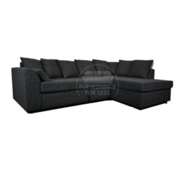 Furnishings For Less UK Paris Charcoal Boucle Fabric 5 Seater L Shaped Right Hand Corner Sofa Scatter - thumbnail 3