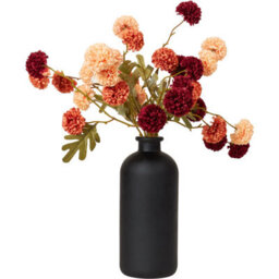 Deenz Pom-Pom Plastic Flower Set Arrangement Sleek Ceramic Black Decorative Vase Stunning Floral Display Vibrant Colours 54X37 Cm - thumbnail 2