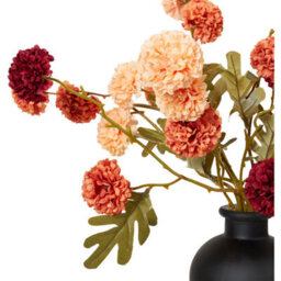 Deenz Pom-Pom Plastic Flower Set Arrangement Sleek Ceramic Black Decorative Vase Stunning Floral Display Vibrant Colours 54X37 Cm - thumbnail 4