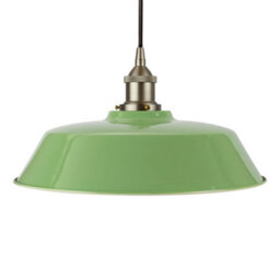 Mint Green Chancery Painted Dome Pendant Light With Brushed Chrome Lamp Holder And Black Round Cable - Se Home