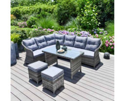 Garden Store Direct Florida L Shape Corner Sofa Rattan Garden Furniture Set With Aluminium Frame - thumbnail 2