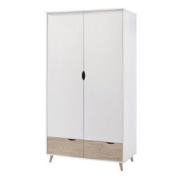 LPD Stockholm White-Oak 2-Door Wardrobe - Sleek Retro Style With Smart Storage - thumbnail 1