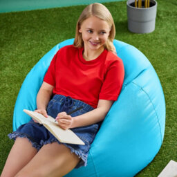 Icon Kingston Adult Classic Indoor Outdoor Bean Bag & Square Footstool Pouffe Aqua - thumbnail 6