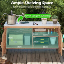 Wooden Deck Sideboard Patio Storage Cabinet 2-Door Storage - thumbnail 6