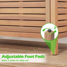 Wooden Deck Sideboard Patio Storage Cabinet 2-Door Storage - thumbnail 5