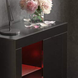 Lassic Vida Designs Azura Black 1 Door Led Sideboard Storage Cabinet Cupboard - thumbnail 5