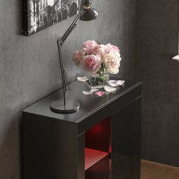 Lassic Vida Designs Azura Black 1 Door Led Sideboard Storage Cabinet Cupboard - thumbnail 4