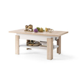Heze Furniture Runa 2 In 1 Extending Coffee / Dining Table 130-170Cm - Sonoma Oak / White - thumbnail 4