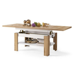 Heze Furniture Runa 2 In 1 Extending Coffee / Dining Table 130-170Cm - Sonoma Oak / White - thumbnail 6