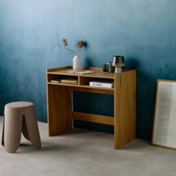 Sweeek - Wood Decor Desk With 2 Oak Storage Compartments    L 90 X W 45 X H 78 Cm    Jules - thumbnail 5