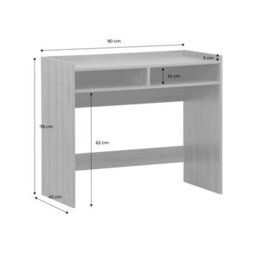 Sweeek - Wood Decor Desk With 2 Oak Storage Compartments    L 90 X W 45 X H 78 Cm    Jules - thumbnail 9