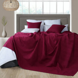 Classic Rib Cotton Throw, Sofa Bed Throw - 150 X 200 Cm Fits Most 2 Seater Sofas Settee Arm Chair & Single Bed, Wine - thumbnail 2