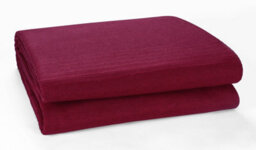Classic Rib Cotton Throw, Sofa Bed Throw - 150 X 200 Cm Fits Most 2 Seater Sofas Settee Arm Chair & Single Bed, Wine - thumbnail 1