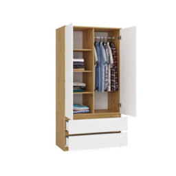 Topeshop Malwa Ss-90 Artisan Oak Wardrobe Clothes Storage With Drawers - thumbnail 2