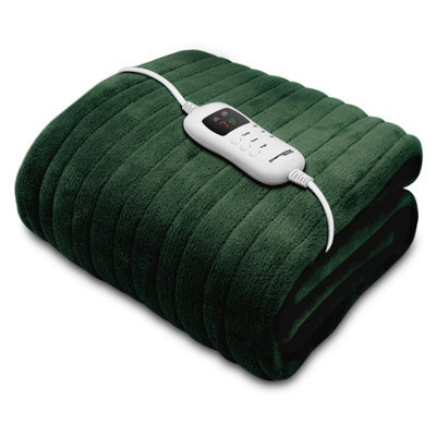 Dreamcatcher Deluxe Green Electric Throw Heated Double Over Blanket Soft Fleece  9 Heat & 12 Timer Settings - image 1