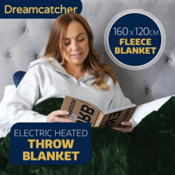 Dreamcatcher Deluxe Green Electric Throw Heated Double Over Blanket Soft Fleece  9 Heat & 12 Timer Settings - thumbnail 2