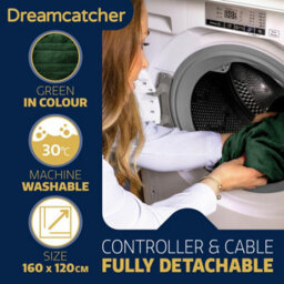 Dreamcatcher Deluxe Green Electric Throw Heated Double Over Blanket Soft Fleece  9 Heat & 12 Timer Settings - thumbnail 5