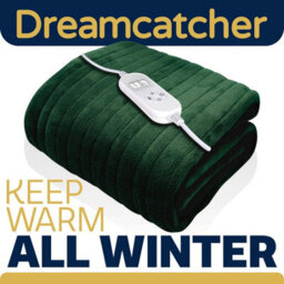Dreamcatcher Deluxe Green Electric Throw Heated Double Over Blanket Soft Fleece  9 Heat & 12 Timer Settings - thumbnail 7