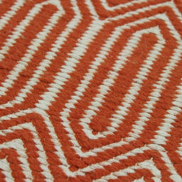 Orange Geometric Wool Modern Handmade Easy To Clean Rug For Living Room And Bedroom-120Cm X 170Cm - thumbnail 6