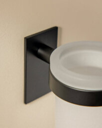 Cosmic  Wall-Mounted Toothbrush Holder, Self-Adhesive, White, Glass And Metal, Stick Collection - thumbnail 2