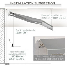 Outsunny Retractable Awning For Door & Window Garden Shelter Canopy 3 X 2M - thumbnail 8