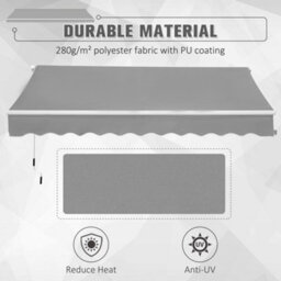 Outsunny Retractable Awning For Door & Window Garden Shelter Canopy 3 X 2M - thumbnail 4