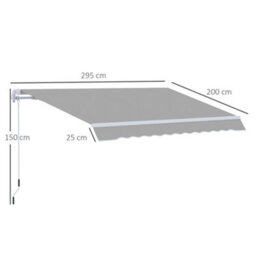 Outsunny Retractable Awning For Door & Window Garden Shelter Canopy 3 X 2M - thumbnail 3