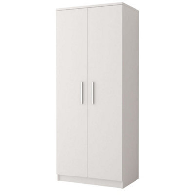 Arte Elegant White Matt Hinged Wardrobe H1930mm W800mm D500mm - Spacious Storage For Modern Bedrooms - image 1