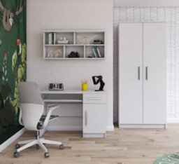 Arte Elegant White Matt Hinged Wardrobe H1930mm W800mm D500mm - Spacious Storage For Modern Bedrooms - thumbnail 4