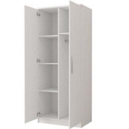 Arte Elegant White Matt Hinged Wardrobe H1930mm W800mm D500mm - Spacious Storage For Modern Bedrooms - thumbnail 2