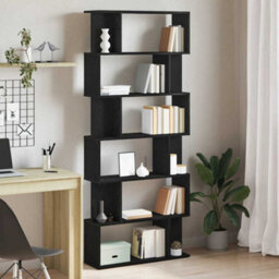 Berkfield Bookcase Black Oak 80X24X190.5 Cm Engineered Wood