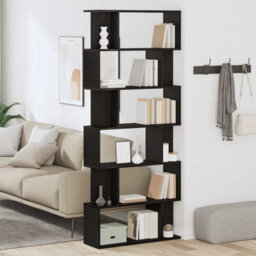 Berkfield Bookcase Black Oak 80X24X190.5 Cm Engineered Wood - thumbnail 3