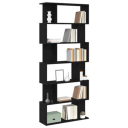 Berkfield Bookcase Black Oak 80X24X190.5 Cm Engineered Wood - thumbnail 4