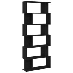 Berkfield Bookcase Black Oak 80X24X190.5 Cm Engineered Wood - thumbnail 7