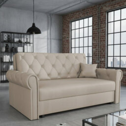 Viva Roma Iii Living Room Sofa Bed Polyurethane Foam Hr Foam Wave Spring Metal Legs Wooden Frame 168X85X98Cm Beige