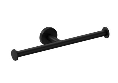 Cosmic Double Toilet Roll Holder, Matt Black, Hidden Fixings, Anti-Corrosion, Start Collection - image 1