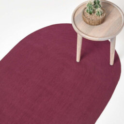 Homescapes Plum Handmade Woven Braided Oval Rug, 50 X 80 Cm - thumbnail 1
