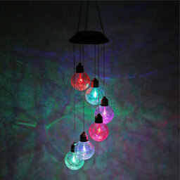 Solar-Powered Colour-Changing Crackle Glass Wind Chimes Waterproof Outdoor Led Lights For Gardens Patios & Yard Decor - thumbnail 3