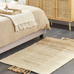 Wyld And Coco Beige Handwoven Jute Rug 80 X 150 Cm Rectangular Tassels - thumbnail 2